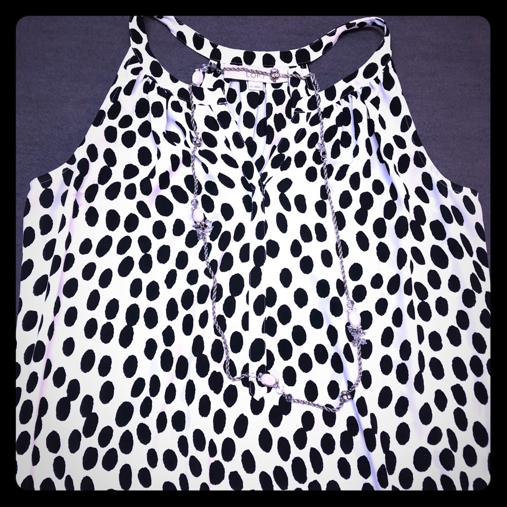 Loft Top - White w/ black dots